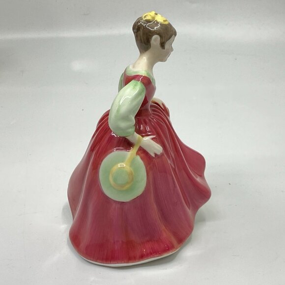 1966 Royal Doulton HN 2434 Fair Maiden Bone China Figurine Red Dress England - Picture 4 of 8